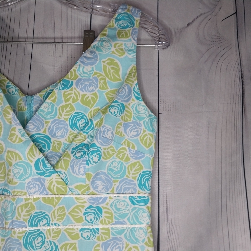 Tahiti Reef Club Preppy Classic Coastal Modest Sleeveless Cotton Sheath Dress - Picture 2 of 14